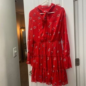 Flattering red midi dress, super fun and flattering!